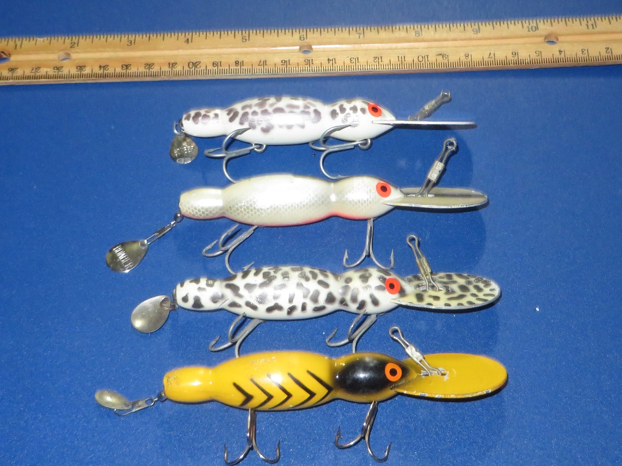Lot of 4 Bomber Waterdog Topwater Lures Var Colors - Image 2