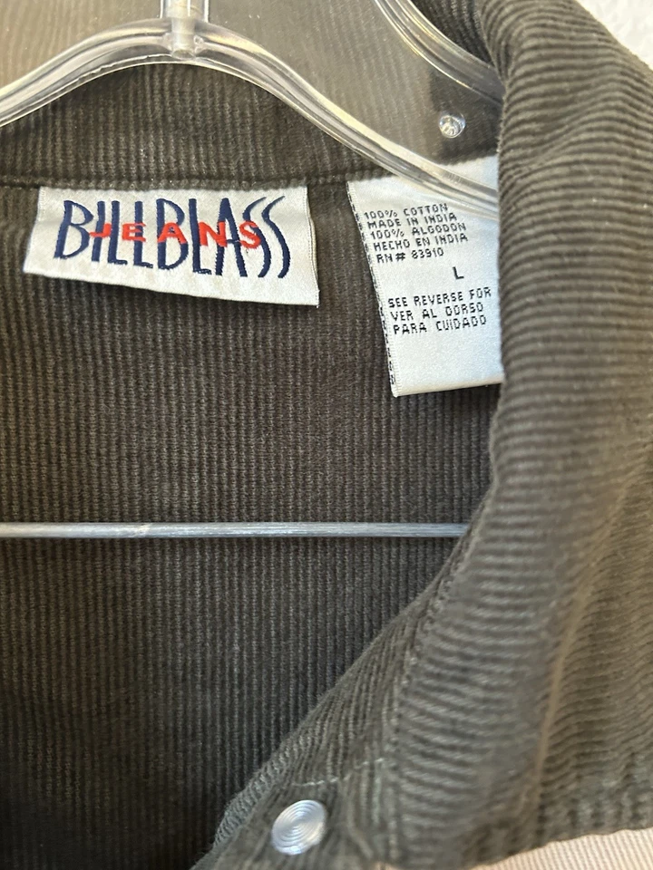 Bill Blass Women’s Beige Chambray Chore Coat W/ Loden Cord Collar , Cuffs L - Image 2 of 4