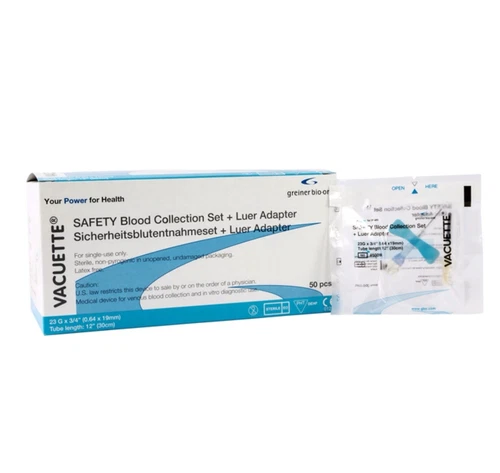 Safety Blood Collection Set/Luer Adapter 23G x 3/4, 12" 50/Box. (LOT OF 2 BOXES)