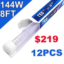 12 Pack LED Shop Light 8FT 6500K T8 Shops Ceiling Lights Bright Ceiling Fixture