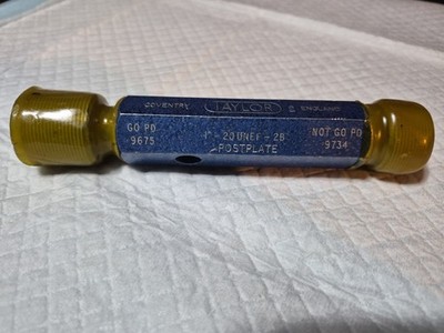 1 -20 UNEF 2B 1'' 1.00 POST PLATE THREAD PLUG GAGE SET GO PD .9675 NO GO PD .9734