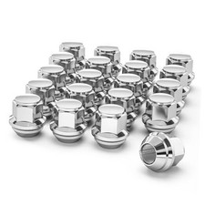 M12x1.5 Wheel Lug Nuts, One Piece Chrome OEM Factory Style 1.25 inches Silver