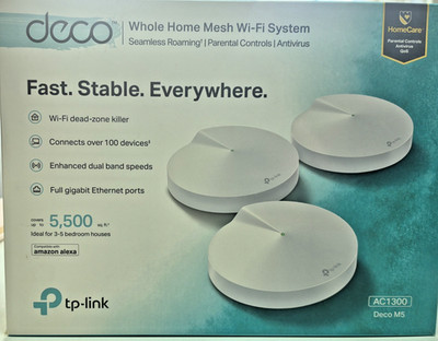 TP-Link Deco M5 AC1300 MU-MIMO Dual-Band Whole Home Wi-Fi System 3-Pack