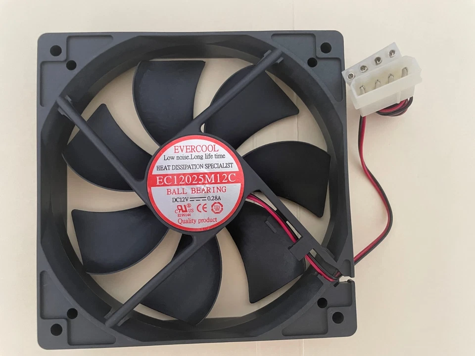 Evercool 120mm x 120mm x 25mm High Speed DC Fan 4 PIN 2000rpm EC12025M12C - Image 3 of 3