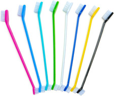 Dog Toothbrush Set of 8 - Dual Headed, Dental Hygiene Convenient Soft Toothbrush