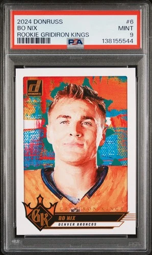 2024 PANINI DONRUSS RC GRIDIRON KINGS #6 BO NIX ROOKIE RC PSA 9