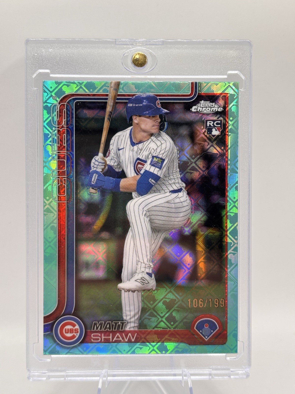 2025 Topps Chrome - Matt Shaw #219  Logofractor Aqua Refractor /199 (RC)