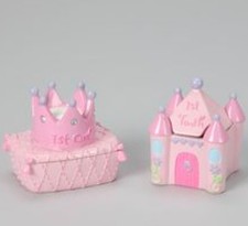 NEW My First Tooth  Curl Ceramic Princess Keepsake Containers Baby Girl