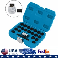 22pcs Universal Wheel Locking Key Socket Wheel Rim Lug Nut Master Removal Tool