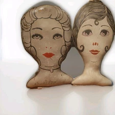 1920’s Novelty Laundry Doll Face Dura Products Ohio set of ,2 . vintage . 
