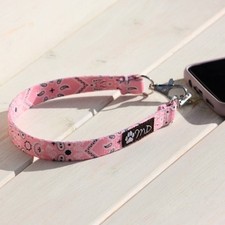 Bandana Pink Cell Phone Wrist Strap / Phone Wristlet / Made in Japan