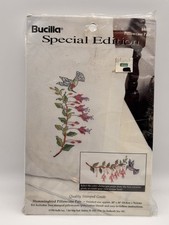 BUCILLA Special Edition HUMMINGBIRD FLORAL Pillowcase Pair Embroidery Kit NEW