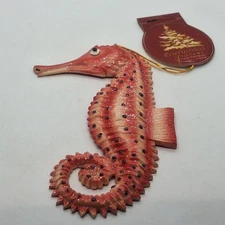 Vtg Enchanted Forest Seahorse Ornament