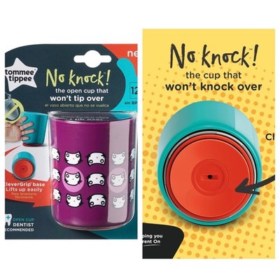 NEW Tommee Tippee No Knock Drinking Cup Toddler Cat Design 6oz 12M+ CleverGrip