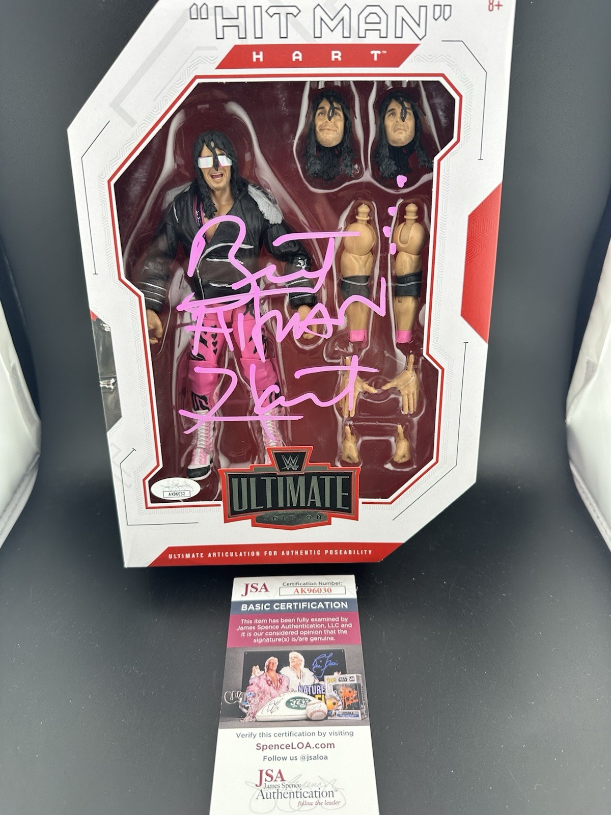 WWE WWF BRET HART Signed Autographed Mattel Ultimate Figure 1st release- JSA COA