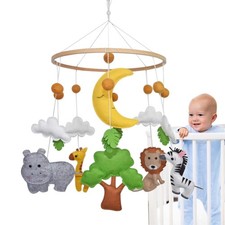 Babies Mobile for Crib Forest Jungle Animal Babies Nursery Mobiles Wooden