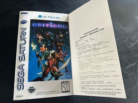 Criticom (Sega Saturn, 1995) Tested Authentic W/reg Card