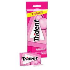 Trident Sugar Free Gum, Bubblegum Flavor, 3 Packs 42 Pieces Total