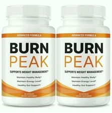 (2 Pack) Burn Peak for Advanced Weight Loss Burn Peak Fat-Burner Formula 60ct