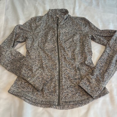 LULULEMON FORME JACKET PETITE FLEUR SILVER SPOON CUFFINS Sz 8 FULL ZIP