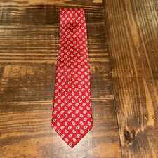 ROBERT TALBOTT Beat Of Class 100% Silk Tie USA Made Red w/ Small Paisleys