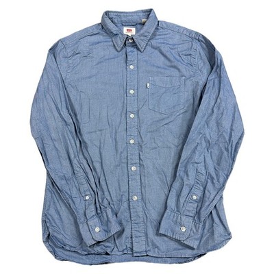 Levis Hemd Regular Langarm Button Down Freizeit Blau Herren Medium