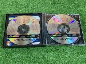 8B45 SS with obi Sega Saturn Virus VIRUS Hudson HUDSON manual postcard used