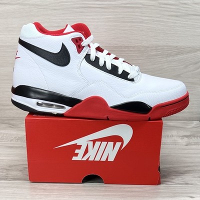 Nike Air Flight Legacy White Red Basketball Shoes BQ4212-100 Men's Sz 12