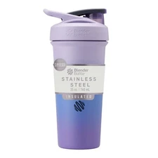 BlenderBottle Sport Sleek Insulated Stainless Steel Shaker Bottle 25oz Lavender