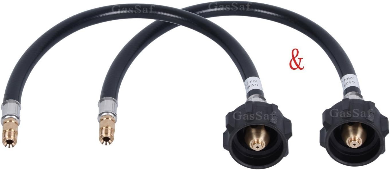 GasSaf 12inch RV Pigtail Propane Hose QCC1 Connector with Acme Nut and 1 Feet 