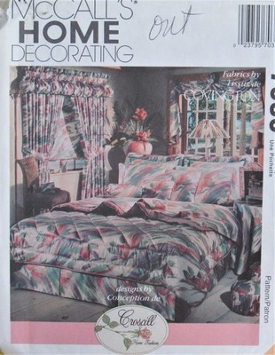 McCalls Home Decorating 7030 Bedding Duvet Pillows Skirt Drapes Valance Pattern