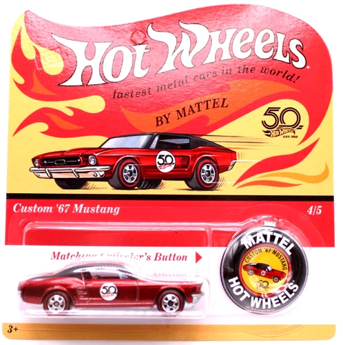 Hot Wheels 2018 50th Vintage Set #4 1967 Custom Mustang SF red/black RLBW's