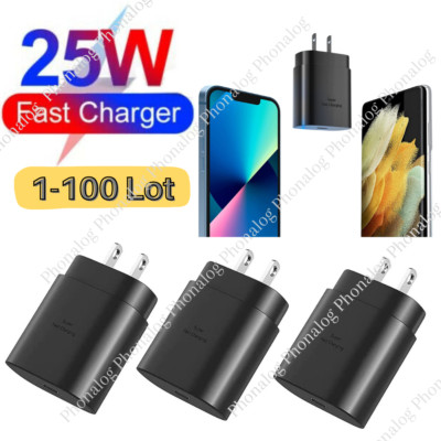 PD 25W Type C USB-C Fast Charging Wall Charger Adapter For iPhone Samsung Lot