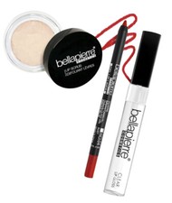 bellapierre Lip Kit 3-Piece Set - Lip Scrub, Red Gel Lip Liner Clear Lip Gloss