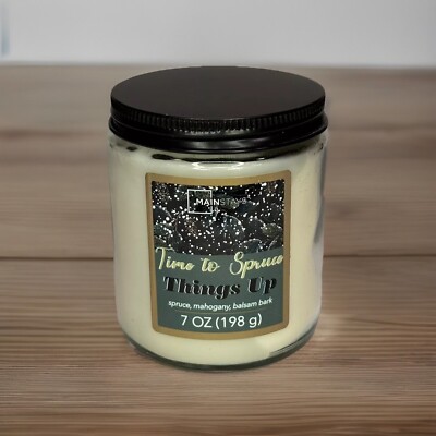 Mainstays Candle Spruce, Mahogany, Balsam Birch'' Time To Spruce Things Up' it 7o