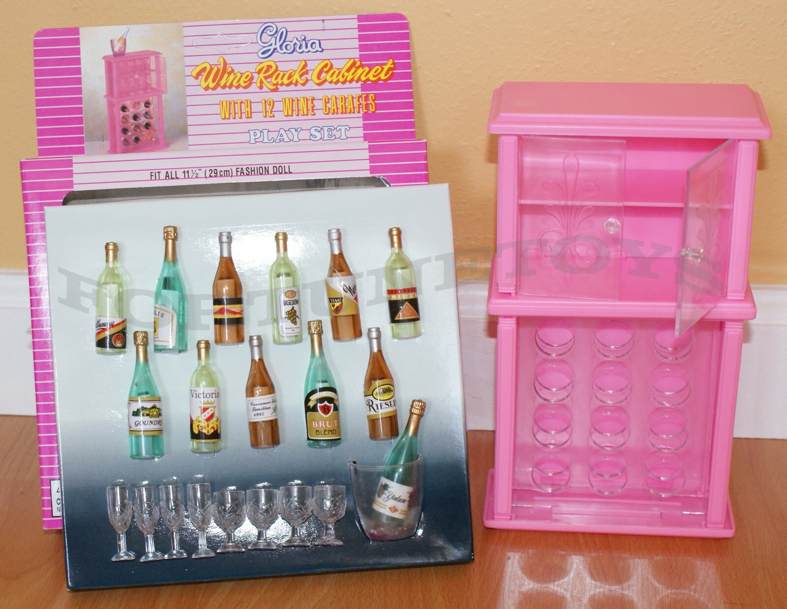NEW Gloria DOLLHOUSE FURNITURE Wine BOTTLES & Racks A+B PLAYSET (96012