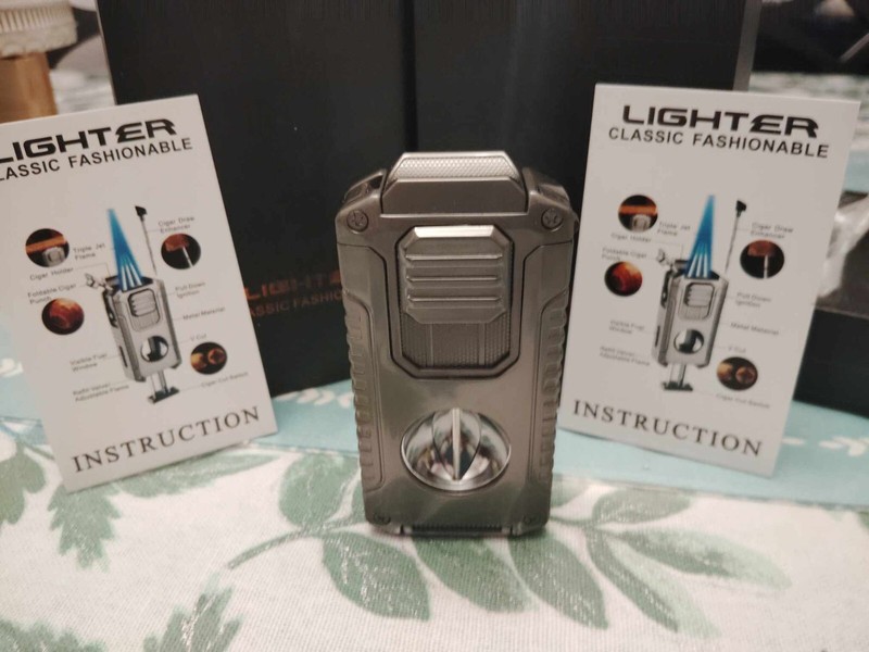 HIGH QUALITY PREDATOR GUNMETAL PIPE CIGAR CIGARETTE LIGHTER $150 NEW GIFT