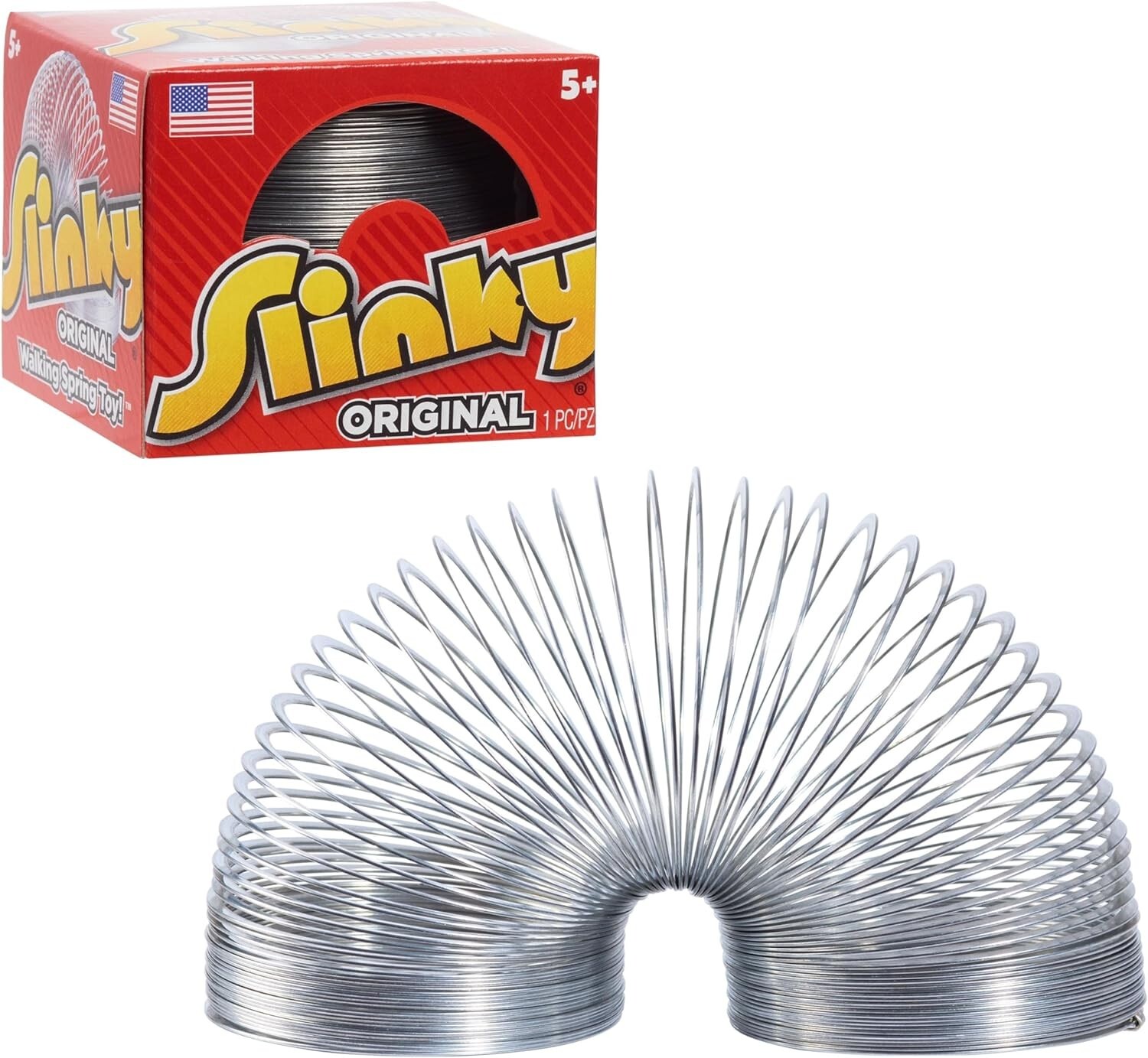The Original Slinky Walking Spring Toy, 2.75-inch Diameter Metal Slinky, Fidget
