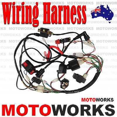 Full Electrics wiring harness 50cc 70cc 110cc 125cc ATV Quad Bike Buggy