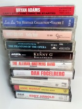 Brian Adams, Kenny G, Allman Bros, Fogelberg, Winston, Arnold 10 Cassettes Lot