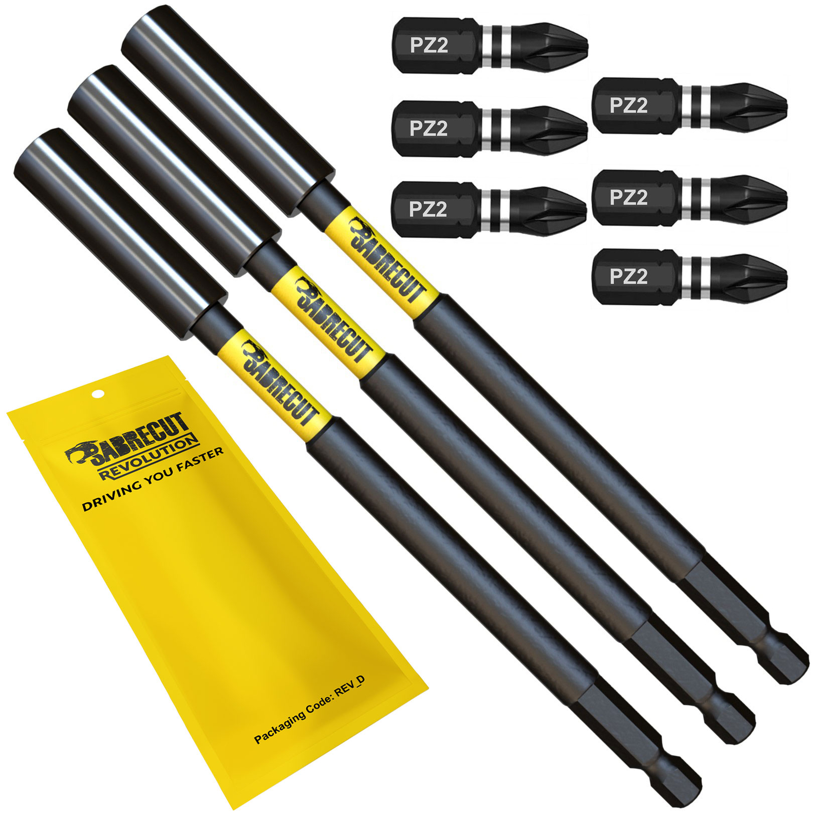 SabreCut 3x Impact Drill Driver Screwdriver Bit Holders 152mm Milwaukee DeWalt