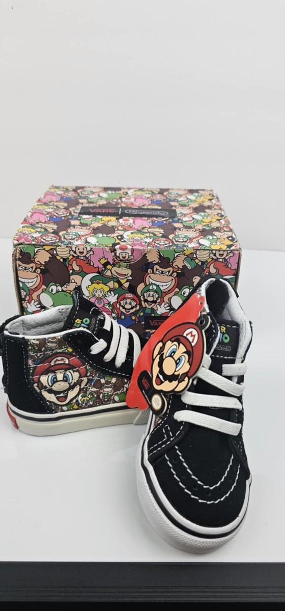 SNIDEL - Mario VANS Nintendo Sk8 Hi Super Mario Luigi Toddler Skate Shoes Zip 4