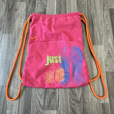 Nike JUST DO IT Cinch Bag Backpack Drawstring Hot Pink Gym
