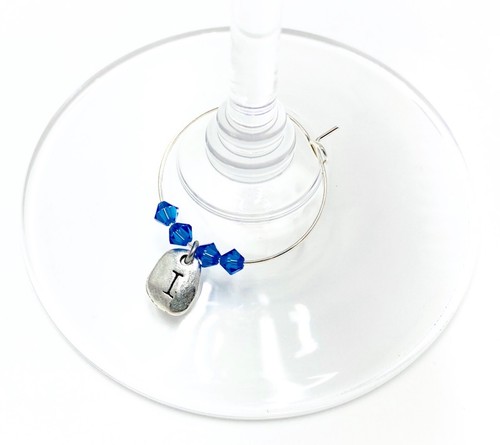 12X Letter Beads Wine Glass Ring Crystal Alphabet Charm Wine Glass Marker - 626 - Afbeelding 5 van 10