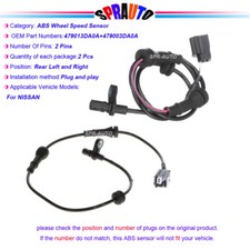 X2 Abs Wheel Speed Sensor Rear Driver Passenger For Nissan Sentra 13-19 Als2405