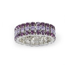 Violet Crystal Stretch Ring, Sparkling Rhinestone Fashion Jewelry for Women o...