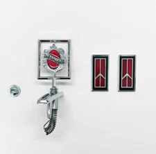 1984-86 Olds Cutlass Supreme 442 Stand Up Hood Emblem /Tail Light Emblems RED