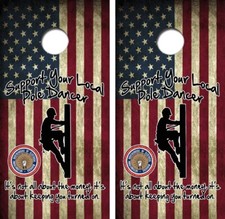 Support Your Pole Dancer Cornhole Board Wrap LAMINATE Decal Vinyl Sticker 4366