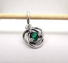Authentic Pandora #793125C05 Green May Eternity Circle Dangle Charm