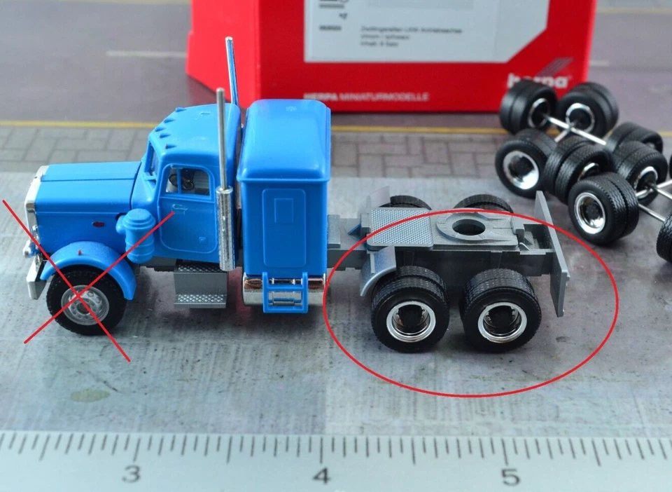 Herpa 052023 8X Cromado DOBLE Rueda con Juego de Eje Tractor Camión Remolques 1/87 HO Foto 2 de 4